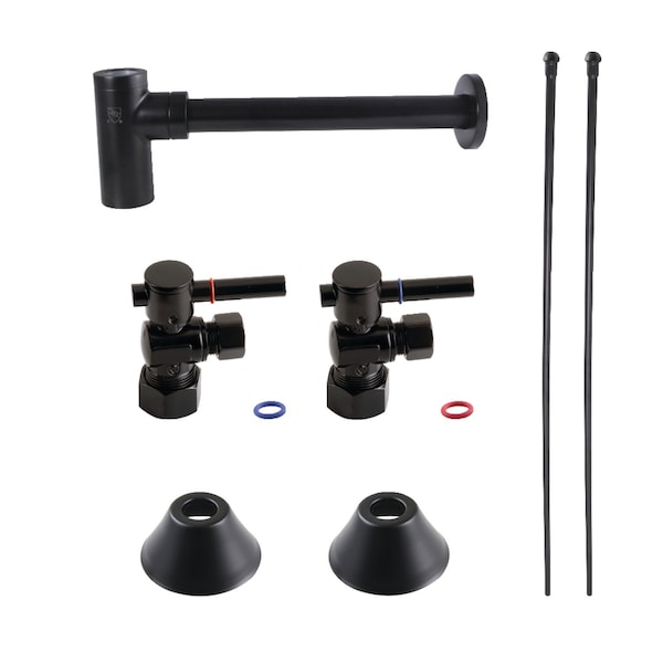 Plumbing Sink Trim Kit with Bottle Trap, Matte Black